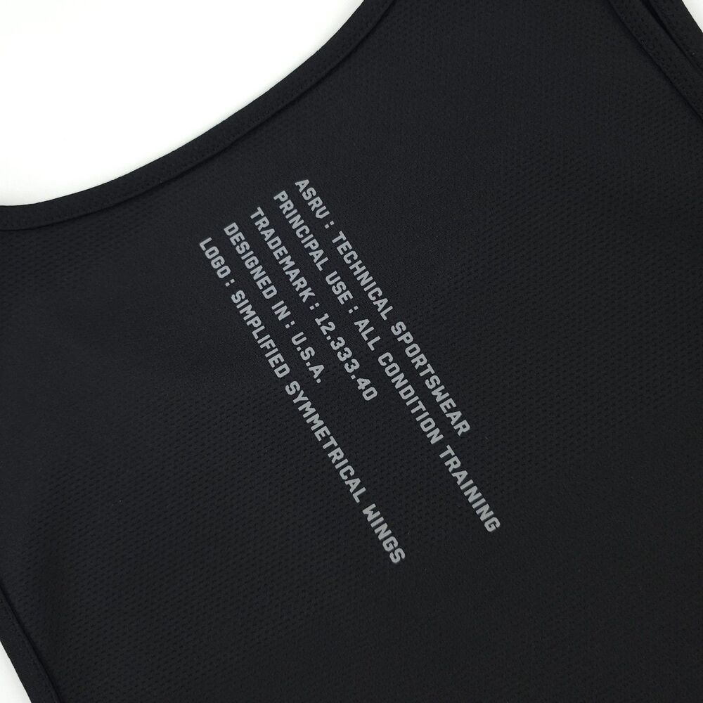 ASRV DSG-0136 SilverPlus Mesh Utility Tank Black Athleisure Minimal Sporty Gym - Picture 8 of 10